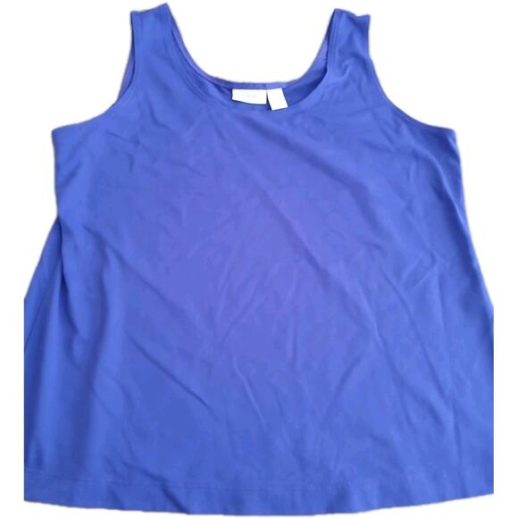 Chico’s Women’s Purple Scoop Neck Sleeveless Stretch Knit Tank Top Size 2 (L/12) - Picture 1 of 3